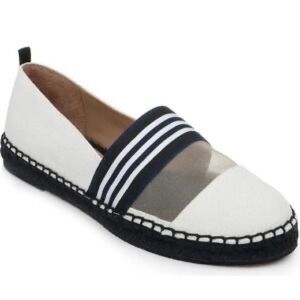 ZAC POSEN Vida Espadrille White Black Womens Woven Slip On Shoes Size 7